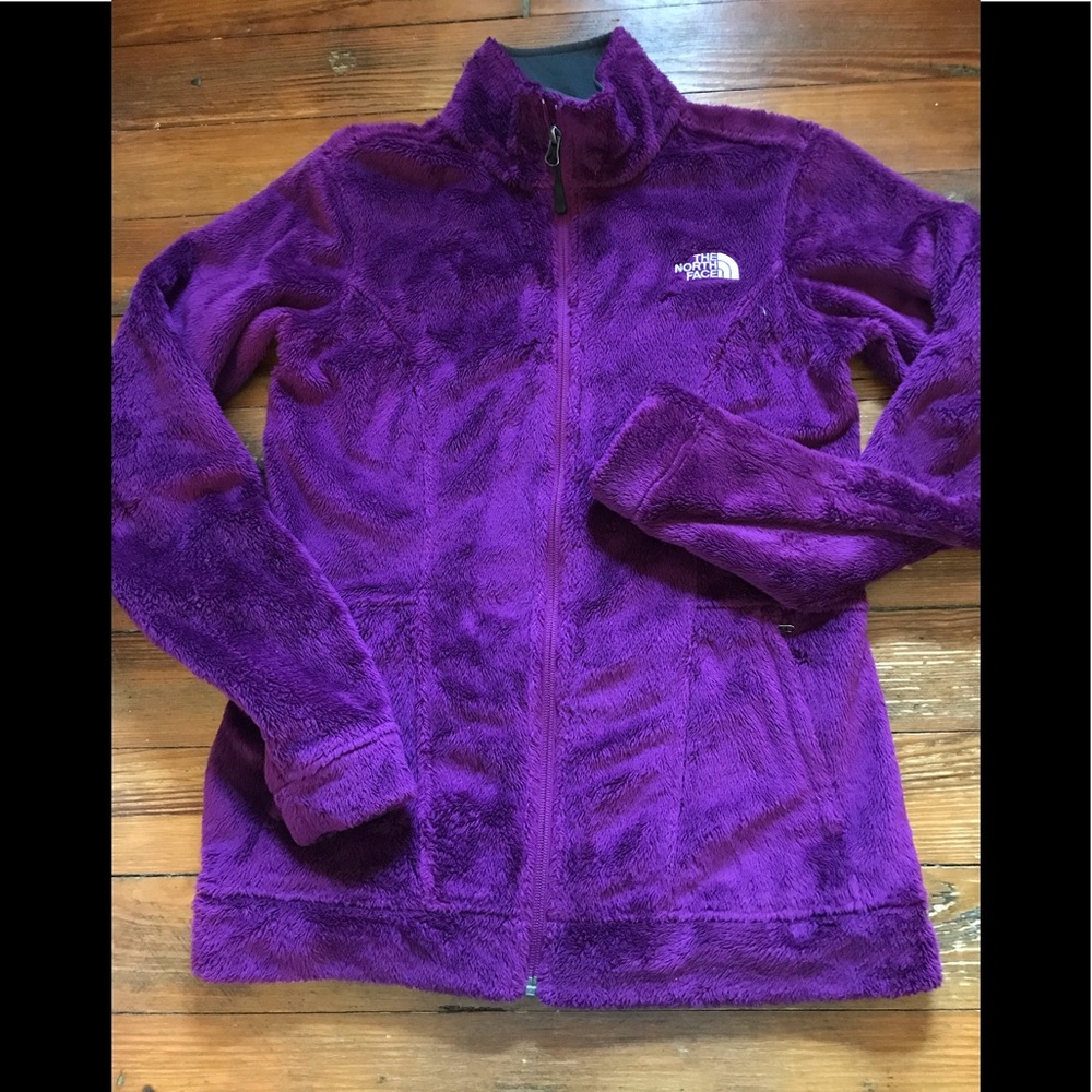 North Face ladies purple faux fur like jacket S/P